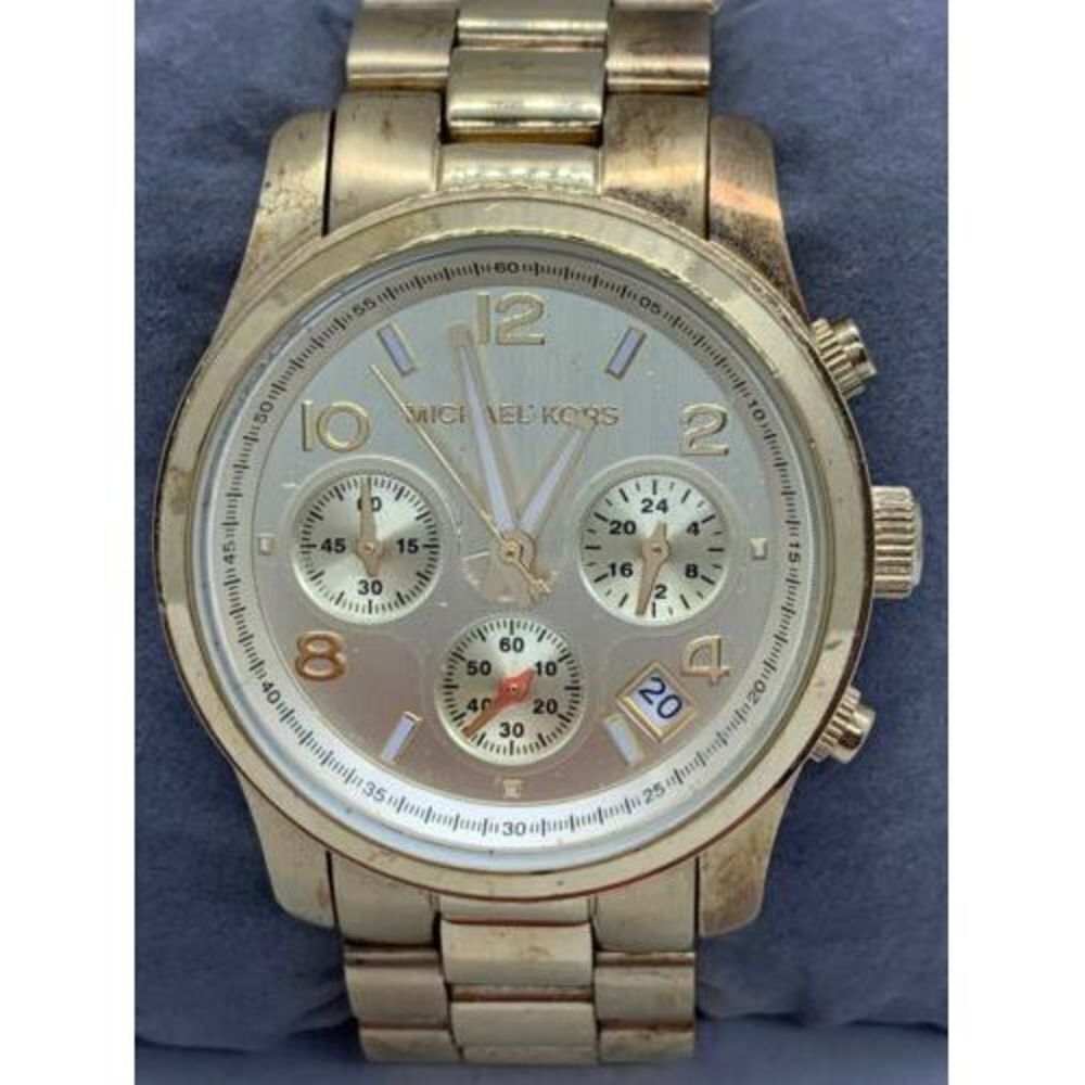 Michael Kors MK5055 Unisex Watch Chronograph Gold Stainless Steel 38mm Case D527